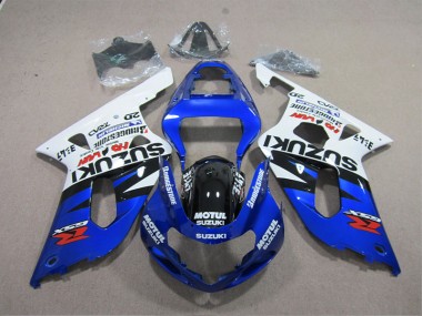 Abs Carenagem GSXR 600 K1 K2 K3 2001-2003 - Azul Branco Motul