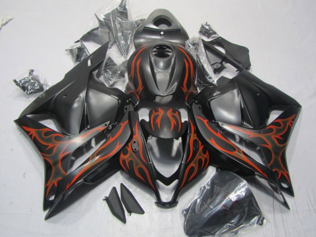 Abs Kits Completos Carenagem CBR 600RR 2009-2012 - Preto Vermelho Chama