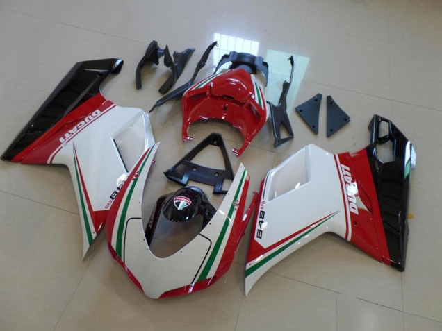 Carenagem Ducati 848 1098 1198 2007-2014 - Branco Vermelho