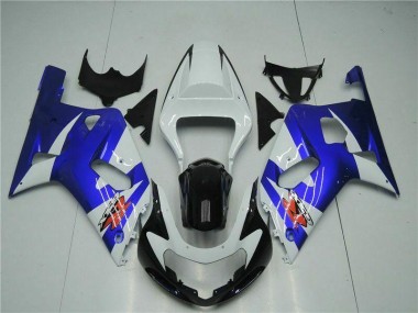 Carenagem GSXR 600 / 750 K1 K2 K3 2001-2003 - Branco Azul