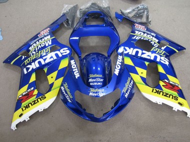 Carenagem GSXR 600 K1 K2 K3 2001-2003 - Azul Amarelo Telefumia Movistar