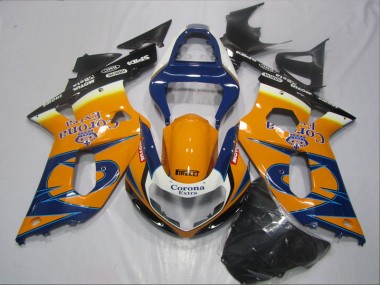 Carenagem GSXR 600 K1 K2 K3 2001-2003 - Azul Laranja Corona Extra