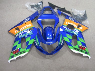 Carenagem GSXR 600 K1 K2 K3 2001-2003 - Azul Verde Telefumia Movistar