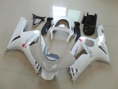 Carenagem ZX6R 2003-2004 - Branco & Prata Decalques