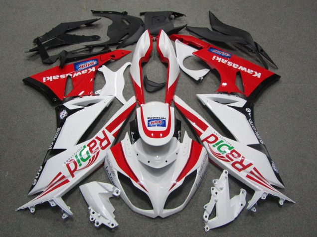 Carenagem ZX6R 2009-2012 - Branco Vermelho Rapid