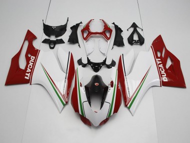 Injeção Kits Carenagem Ducati 1199 2011-2014 - Branco Vermelho