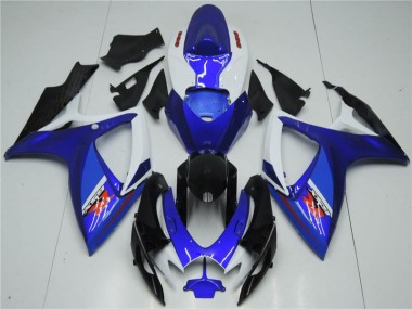 Kit Carenagem GSXR 600 / 750 K6 2006-2007 - Branco Azul