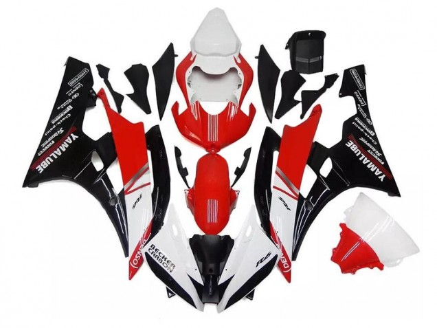 Plásticos R6 2006-2007 - Branco Vermelho Preto